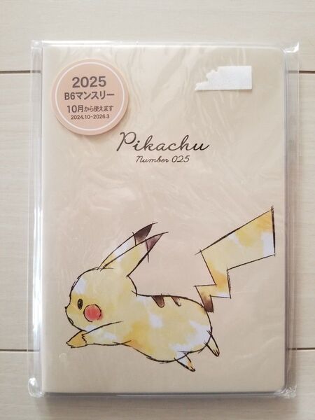 新品☆ポケモンのスケジュール帳♪手帳 ピカチュウ B6 マンスリー 2025年