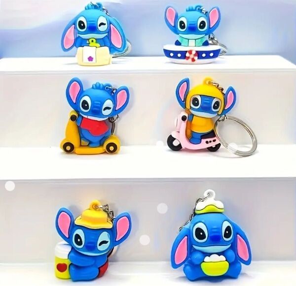 Disney ディズニー スティッチ キーホルダー6個