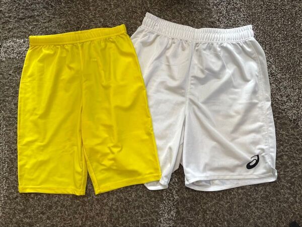 ASICS TIGORA ハーフパンツ イエロー ホワイト セット 160 サッカー サッカーパンツ
