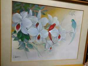 Art hand Auction Rare!Parrot!Parrot!Bird!Painting!Collection!Decoration!Flower!Stylish!Beautiful!Framed!With artist's name!Vivid!Gare, artwork, painting, others