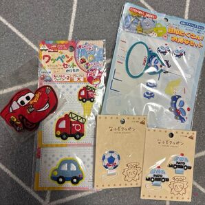 車デザイン ワッペンセット 男の子 名前シール