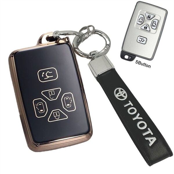 トヨタ アルファード 5ボタン鍵 スマートキーカバー 車キーケース 取付簡単
