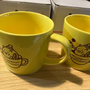 箱付き イエローハット ハットにゃん マグカップ コップ 黄色 2こセット