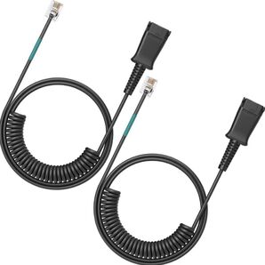Wantek RJ9電話延長ケーブル 電話機受話器用コード 2本