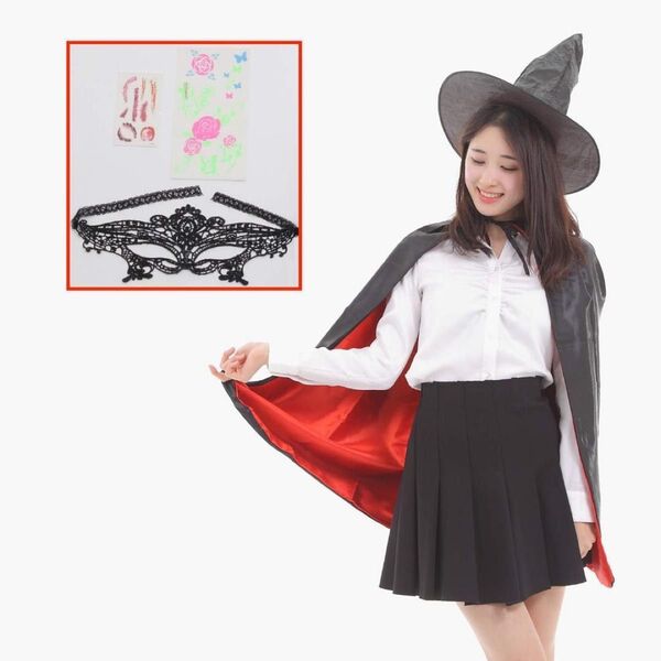 魔女 コスプレ ハロウィン 【お手軽5点セット・初心者向け】 小