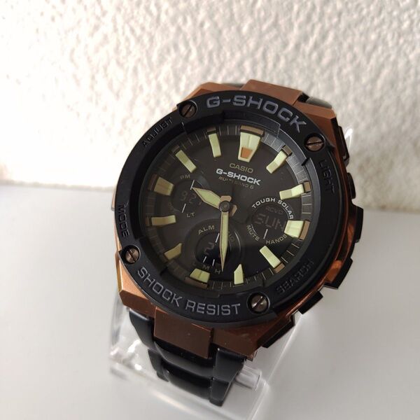 カシオ CASIO 腕時計 電波ソーラー ウェーブセプターアナデジブラックステンレス