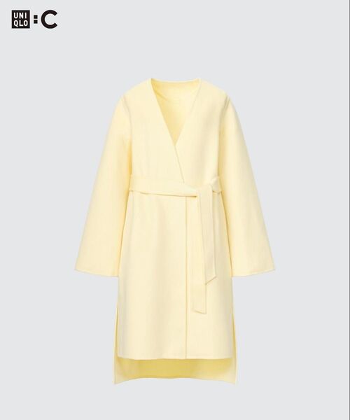 【新品未使用タグ付】UNIQLO:C ダブルフェイスラップコート ノーカラーコート