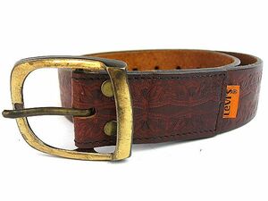 1970*s LEVIS Levi's Vintage leather belt W25~28.5 inspection LEE 501XX rivet BIG E A S 66 first term latter term red ear sado Le Mans sinchi