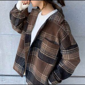 チェックジャケット ブルゾン アウター オーバーサイズ