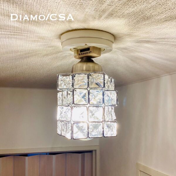 天井照明 Diamo/CCH シーリングライト ガラスビーズ ランプシェード E26ソケット LED レトロ 玄関 インテリア照明