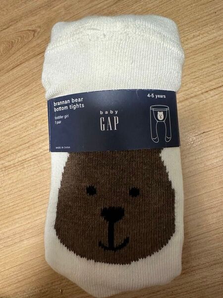 GAP 4-5years 茶色クマ 未使用 定価1990 ベビーストッキング タイツ