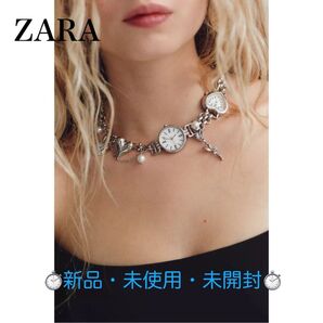ZARA チャームウォッチネックレス
