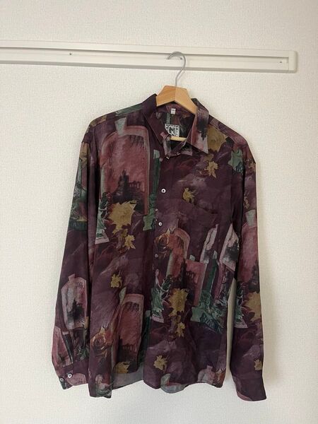 長袖柄シャツ L