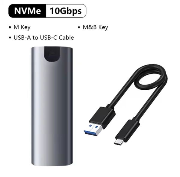 M.2 NVMe SSD ケース USB 3.1 10gbps Type-A Type-Cケーブル付き