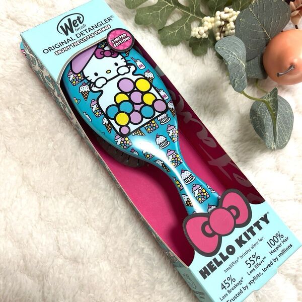 未使用★Wet brush オリジナルディタングラー ハローキティ コラボ ヘアブラシ
