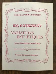  Alto Saxo phone musical score / Ida *gotokof ski :... change . bending Variations Pathetiques/ audition possible / free shipping / alto saxophone & piano 