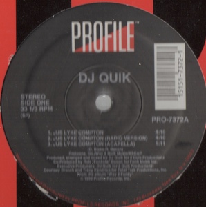 【廃盤12inch】DJ Quik / Jus Lyke Compton