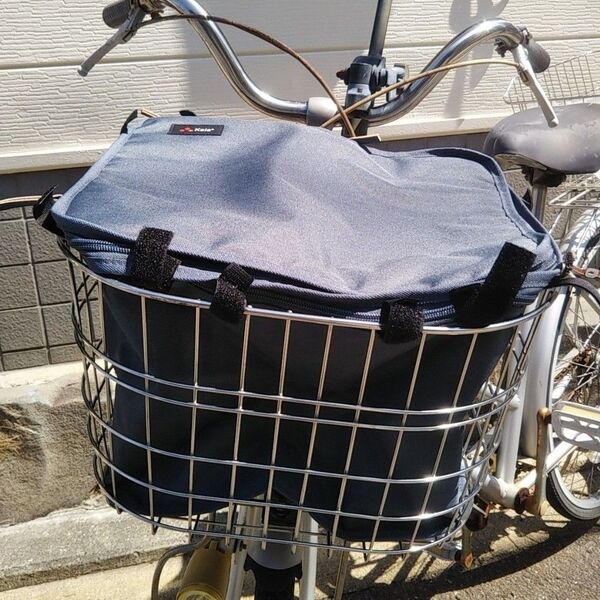 自転車用品 前カゴ用 2段式 インナーカバー プレミアム♪ はっ水 防水 厚手生地使用 取付簡単 KW-850DG 限定価格!