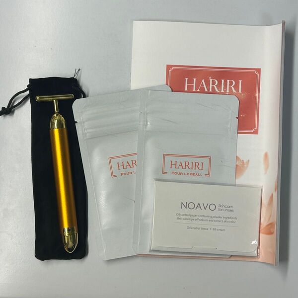 【新品・未使用】HARIRI ハリリ 美容鍼 2袋+金の美顔器