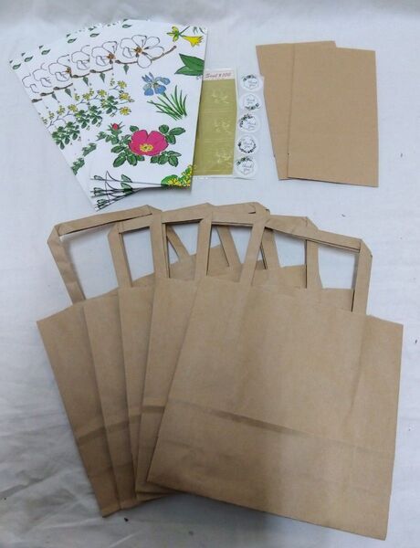 新品【クラフト紙の手提げ袋5枚】【六花亭 紙袋 6枚】他