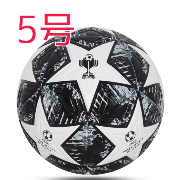 サッカーボール サッカー ボール 5号 5号球 新品 未使用 黒 ブラック 灰色 白 ホワイト 星 星模様 室内用 室外用 練習用