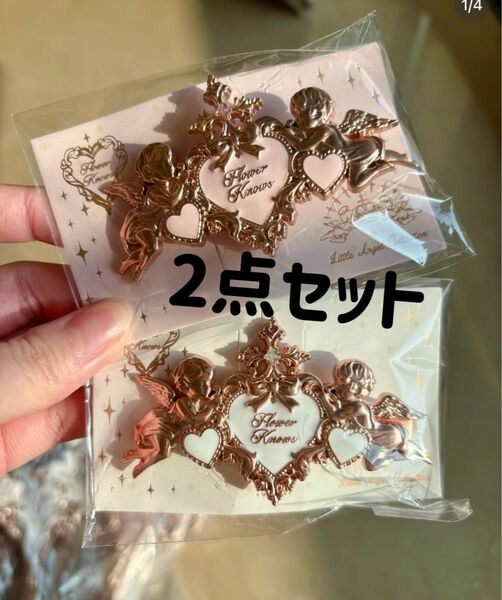 【2点セット】フラワーノーズ リトルエンジェルコレクショ ンシリーズ ヘアピン