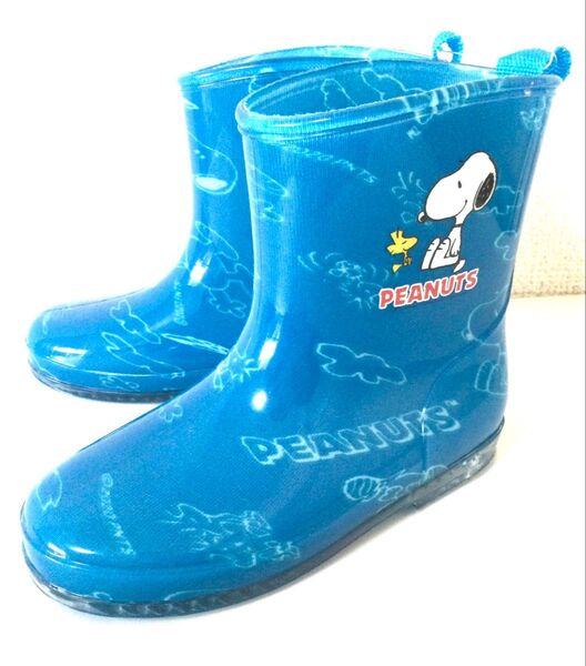 【新品】15㎝ レインブーツ 《スヌーピー》 ブルー/キッズ 長靴 子供用長靴