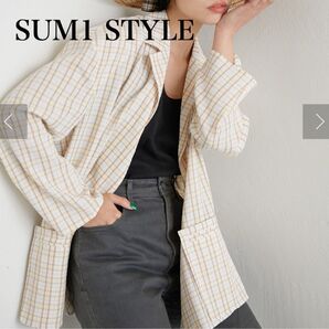 【SUM1 STYLE】チェックジャケット サッカー生地 羽織り ライトアウター