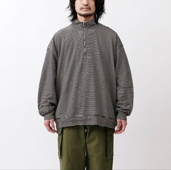 blurhms Cotton Napping Border Harf-zip 2