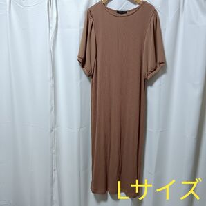 MUMU&Co. 袖ジョーゼット切り替えワンピース Lサイズ