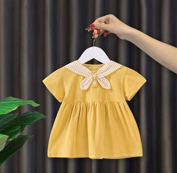 新品女の子可愛くワンピース半袖柔らかい80