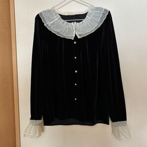 【SHEIN】ベルベットブラウス パーティートップス