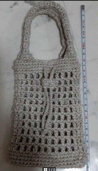 ハンドメイド ミニバッグ 編み物 ニット かぎ針編み 毛糸