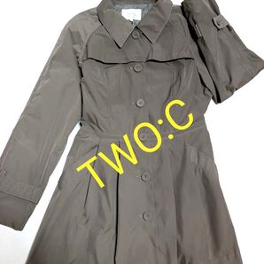 お値下げ TWO:C トゥーシー コート トレンチコート ショートコート アウター ブラウン 茶系 裏地付き