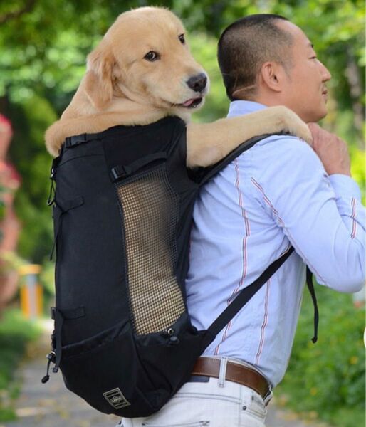 大型犬用通気性ペットドッグキャリアバッグゴールデンレトリバーバックパック調節可能 XL