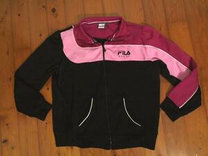 ☆難有☆USA古着☆フィラ☆FILA☆ジップアップ ジャージジャケット アウター XL 黒 紫系