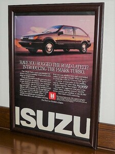 1987年 U.S.A. 洋書雑誌広告 額装品 Isuzu I-Mark Turbo / イスズ ジェミニ　 (A4サイズ）