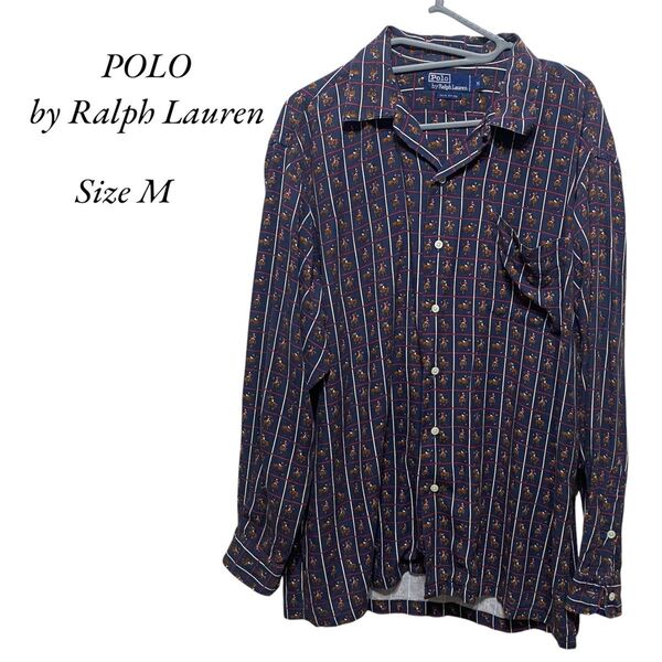 【激レア】POLO by Ralph Lauren 開襟 長袖シャツ 総柄 Mサイズ
