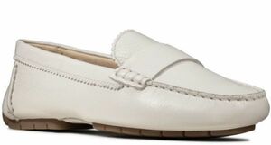  free shipping Clarks 26cmpe knee Loafer white leather leather spring color moccasin ballet formal sneakers Flat pumps P63