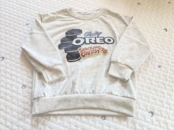 新品 子供服 オレオトレーナー トップス 長袖 ロンT グレー 110