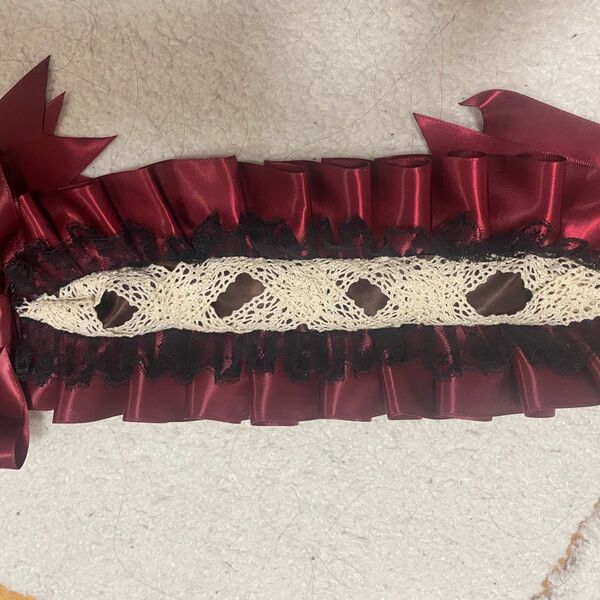 ハンドメイド ヘッドドレス 赤黒 ゴスロリ