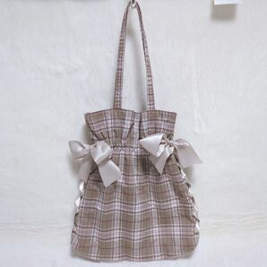 WEGO ウィゴー ダブルリボンギャザートートバッグ