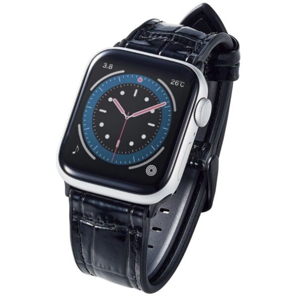 新品★Apple Watch用 ハイブリッドレザーバンド AW-41BDLHVCRB (クロコブラック)41/40/38mm