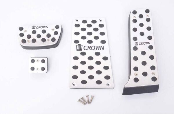 アルミ合金製ブレーキペダルカバーアクセルペダル &ペダルレータカバー 4点セットトヨタクラウン210/220系専用設計 内装パーツ
