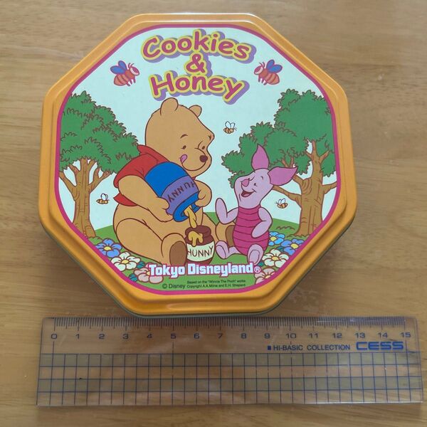 プーさん ピグレット ディズニー 缶 クッキー&ハニー 八角形 お菓子缶