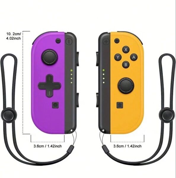 ネオンオレンジ ネオンパープル 紫 ブラック 黒 スプラ スイッチ ジョイコン互換 コントローラー 左右