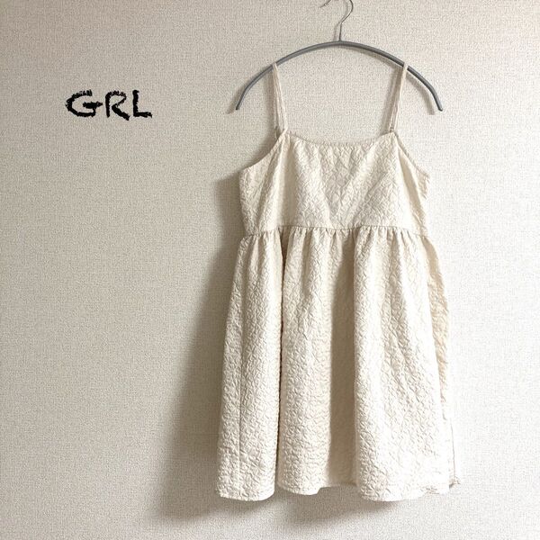美品 GRLグレイル 花柄エンボスビスチェ キャミソール チュニック 重ね着