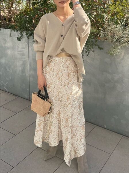 【美品】DRESSLAVE flower jacquard flare skirt ロングスカート ジャガード フラワー