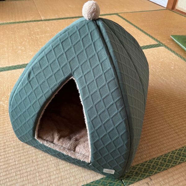 猫 犬 部屋 ぽんぽんベッド OverSleep ペットハウス グリーン 三角形