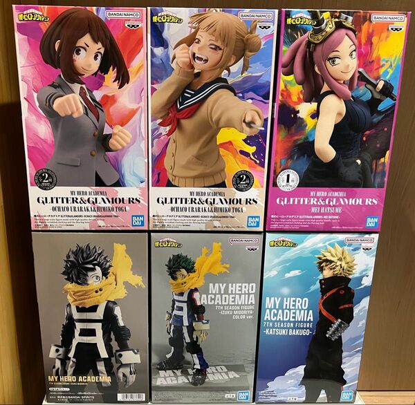 【未開封】 ヒロアカ GLITTER&GLAMOURS 麗日お茶子 トガヒミコ 発目明 緑谷出久 爆豪勝己 フィギュア 6種